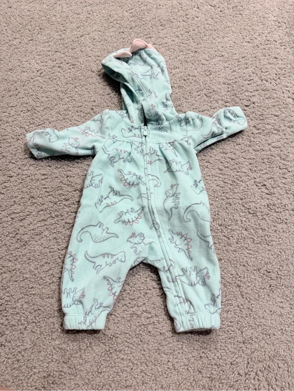Dinosaur Hooded Fleece Romper